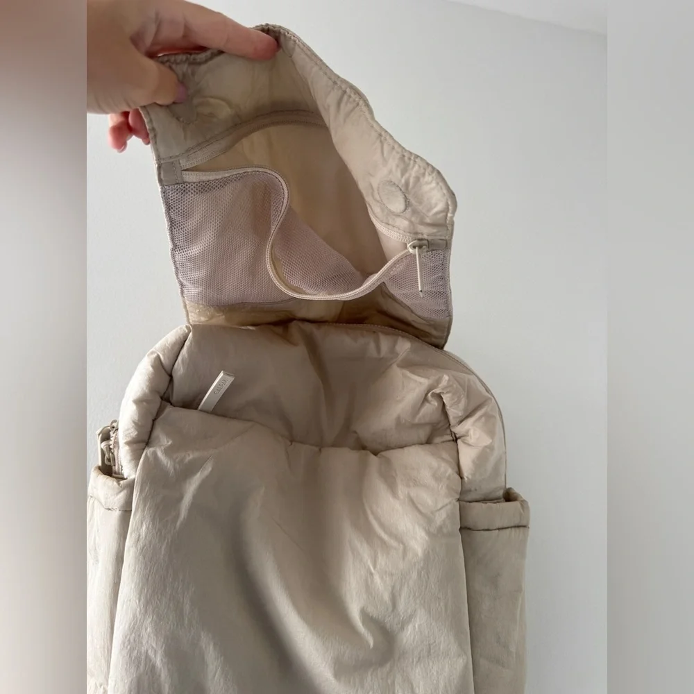 CALPAK Diaper Backpack with Laptop Sleeve in Oatmeal